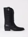Via Roma 15 Texan Ankle Boots In Black Leather In Black