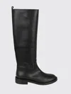 Via Roma 15 Smooth Black Leather Ankle Boots With Minimalist Design In Black