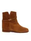 Shop Via Roma 15 Boots With Golden Color Logo In Brown