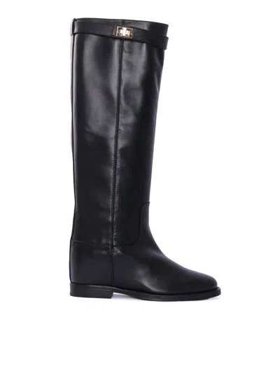 Via Roma 15 Boots With Padlock In Black