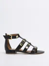 Via Roma 15 Woman Sandals Black Size 10 Soft Leather