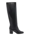 Via Roma 15 70mm Calf-leather Block-heel Knee-high Boots In Black