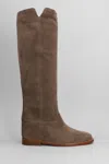 Via Roma 15 In Taupe Suede In Brown