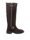 Via Roma 15 50mm Buckled Zip-fastening Biker Boots In Brown
