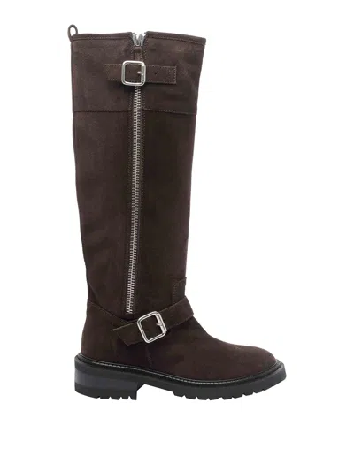 VIA ROMA 15 BROWN BUCKLES BOOTS