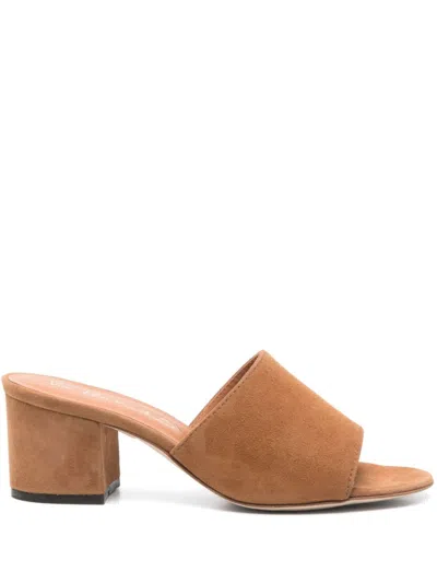 VIA ROMA 15 BROWN SLIP ON HEELS