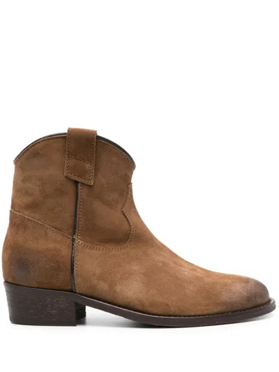 VIA ROMA 15 BROWN SUEDE ANKLE BOOT