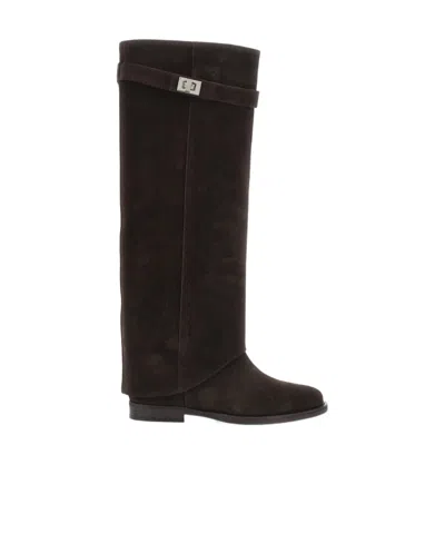 Via Roma 15 Buckle Detail Knee-high Boots In Brown