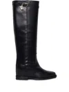 Via Roma 15 Buckle-detail Leather Boots In Black