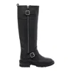 Via Roma 15 Black Buckles Boots In Black