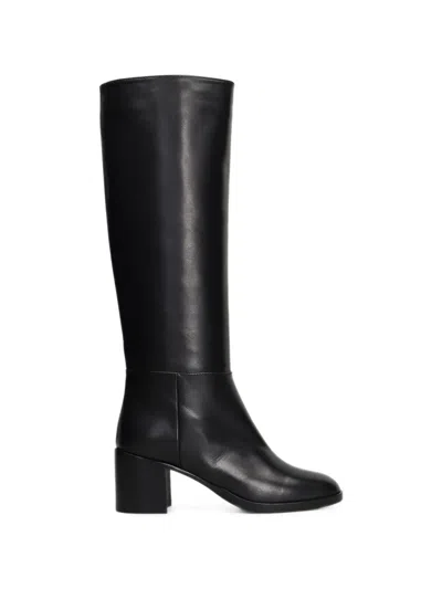 Via Roma 15 Calf Leather Knee-high Boots In Black