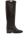 Via Roma 15 Woman Knee Boots Dark Brown Size 8 Soft Leather In Brown