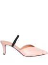 Via Roma 15 Contrast-strap Leather Mules In Pink