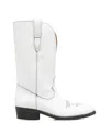 Via Roma 15 Stitch-embellished Western Boots In White