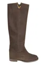 Via Roma 15 Rich Brown Leather Ankle Boots With Gold-tone Accent In Brown