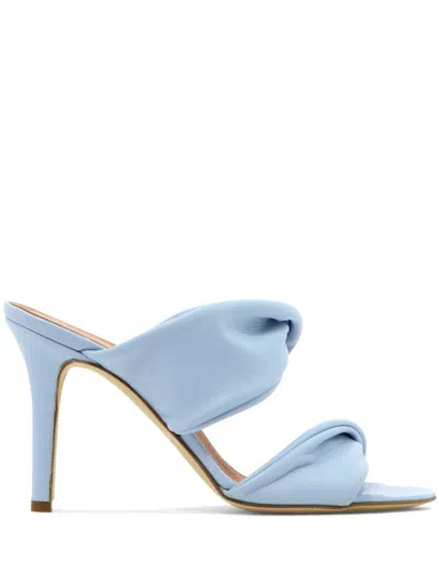 Via Roma 15 Double-strap High-heel Sandals In Blue