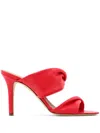 Via Roma 15 Weaved Nappa Sandals In Red