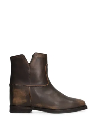 Via Roma 15 Faded-effect Ankle Boots In Multi
