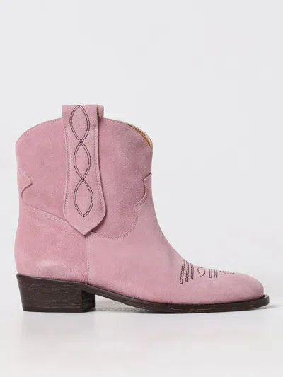 Via Roma 15 Flat Ankle Boots  Woman Colour Pink
