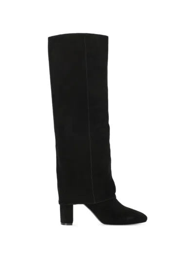 Via Roma 15 Fold-over Knee-high Boots In Black
