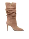 Via Roma 15 Golden V + Stiletto Heel Boots In Red