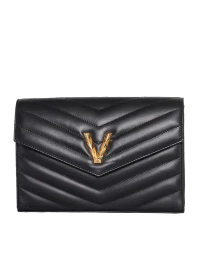 Via Roma 15 Hand Held Bag. In Black