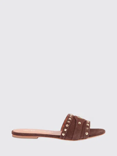 Via Roma 15 Flat Sandal Woman In Brown