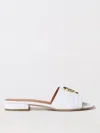 Via Roma 15 White Leather Slippers In White