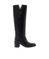 Via Roma 15 Black Leather Knee-length Boots In Black