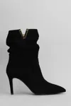 Via Roma 15 High Heels Ankle Boots In Black Suede In Black