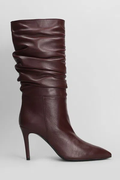 Via Roma 15 High Heels Boots In Burgundy