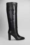 Via Roma 15 80mm Metal-logo Block-heel Boots In Black