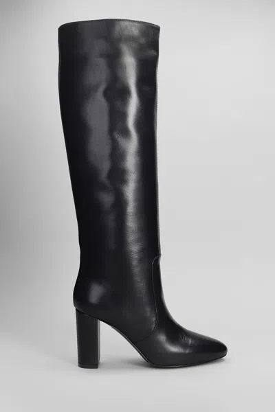 Via Roma 15 High Heels Boots In Black Leather