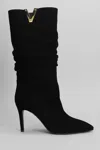 Via Roma 15 High Heels Boots In Black Suede In Black