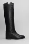 Via Roma 15 Studded 25mm Leather Boots In Black