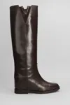 Via Roma 15 Woman Boot Dark Brown Size 7.5 Leather In Multi