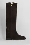 Via Roma 15 In Dark Brown Suede In Brown