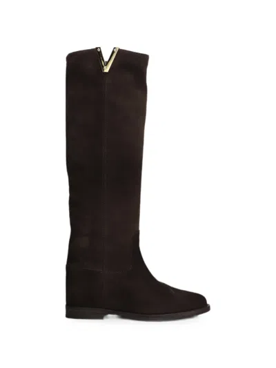 Via Roma 15 Inner-wedge-heel Knee-high Boots In Brown