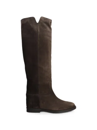 Via Roma 15 Internal Wedge-heel Knee-high Boots In Brown
