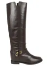 VIA ROMA 15 KNEE-HIGH BOOT WITH GOLD V AND SUEDE