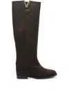 Via Roma 15 Leather Boots In Brown