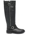 Via Roma 15 Leather Boots In Black
