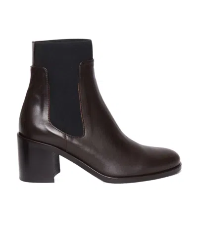 Via Roma 15 Leather Boots In Black