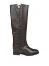 Via Roma 15 V-neck Accessory Boot With Split In Brown