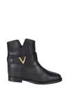 Via Roma 15 Strap Leather Boots In Multi