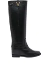 Via Roma 15 Leather Knee-high Boots In Black