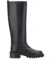 Via Roma 15 Smooth Black Tall Boots With Functional Design In Black