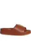 Via Roma 15 Leather V-detail Sandals In Brown