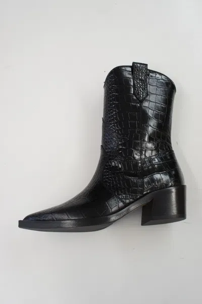 Via Roma 15 Logo Boots In Black