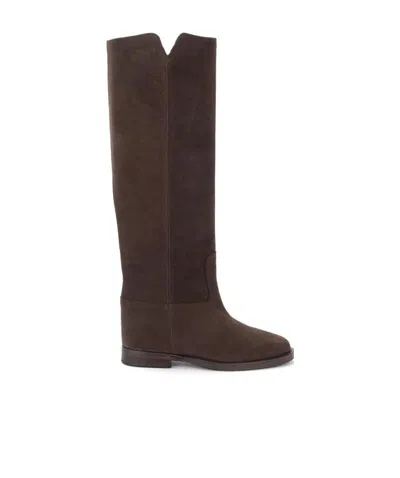 Via Roma 15 Logo Boots In Brown